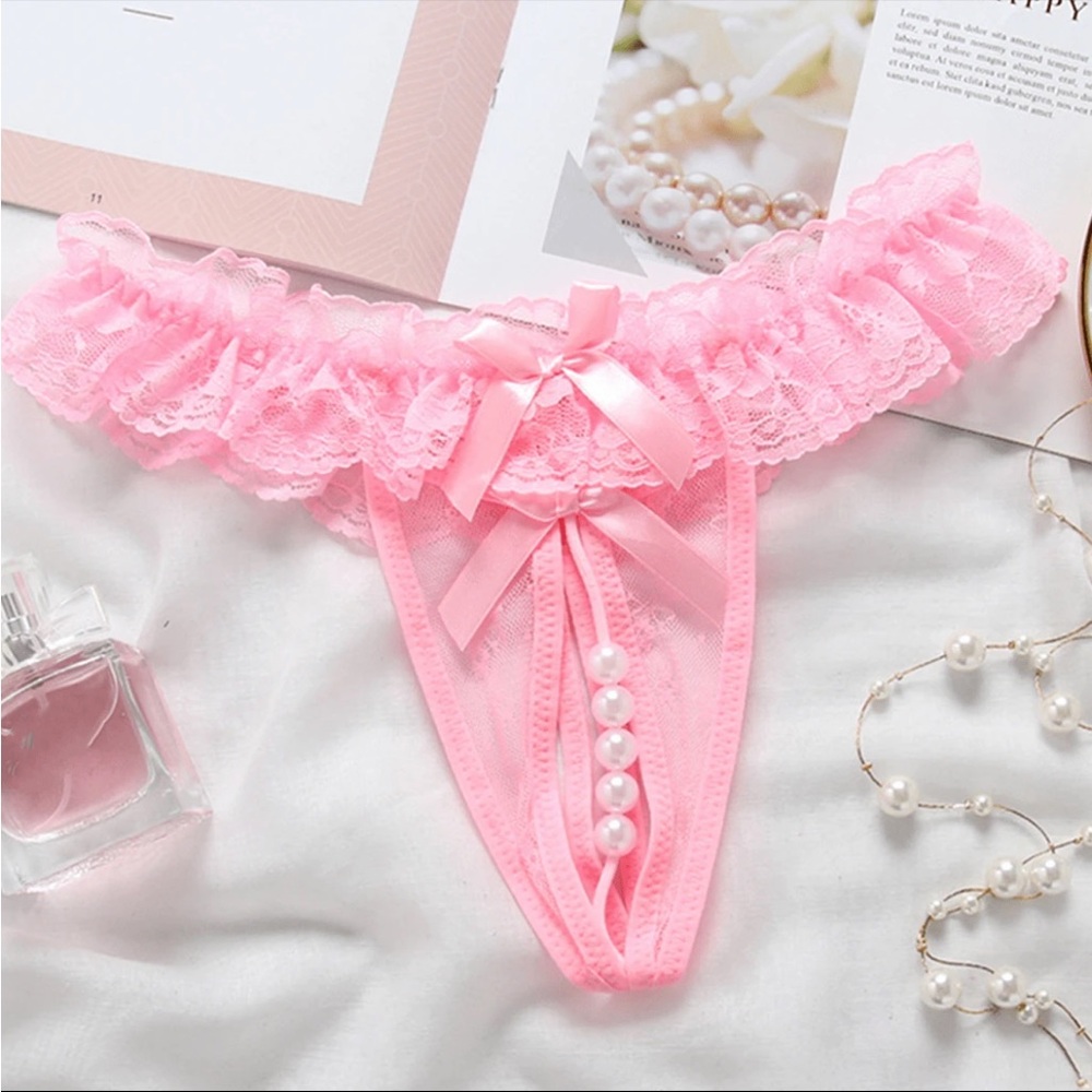 NWT Pink Lace Trim Panties - Size L